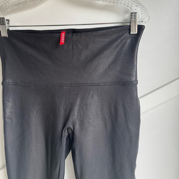 Spanx Shimmer Leggings Black  High Rise Stretch Pull On metallic skinny size XL - Picture 10 of 11